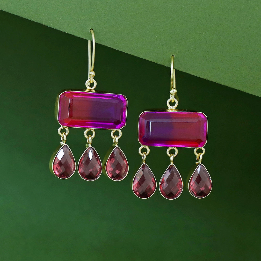 Tri Drop Rectangle Glossy Stone Drop