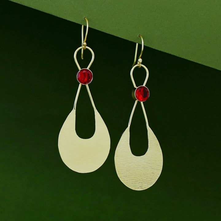 Tessa Golden Textured Glossy Stone Drop