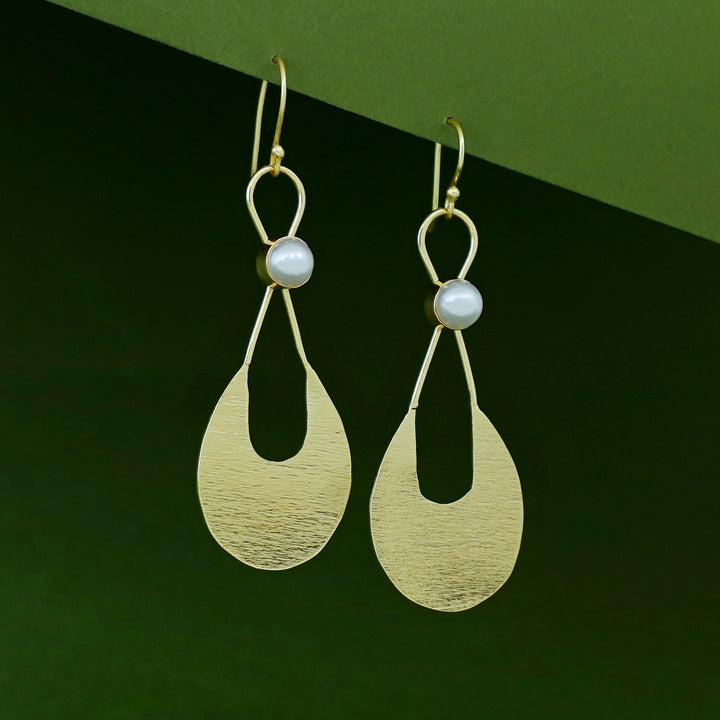 Tessa Golden Textured Glossy Stone Drop