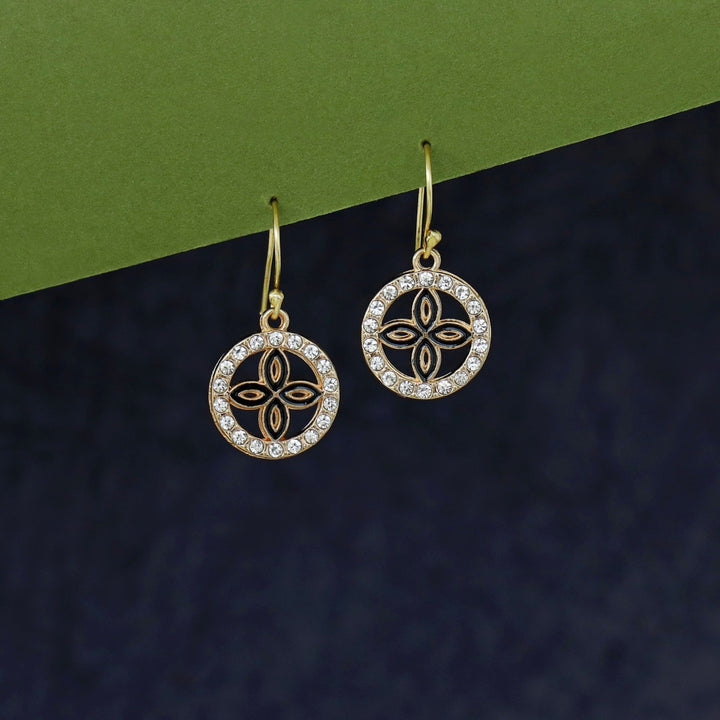 Tahari Golden Circle Flower Drop