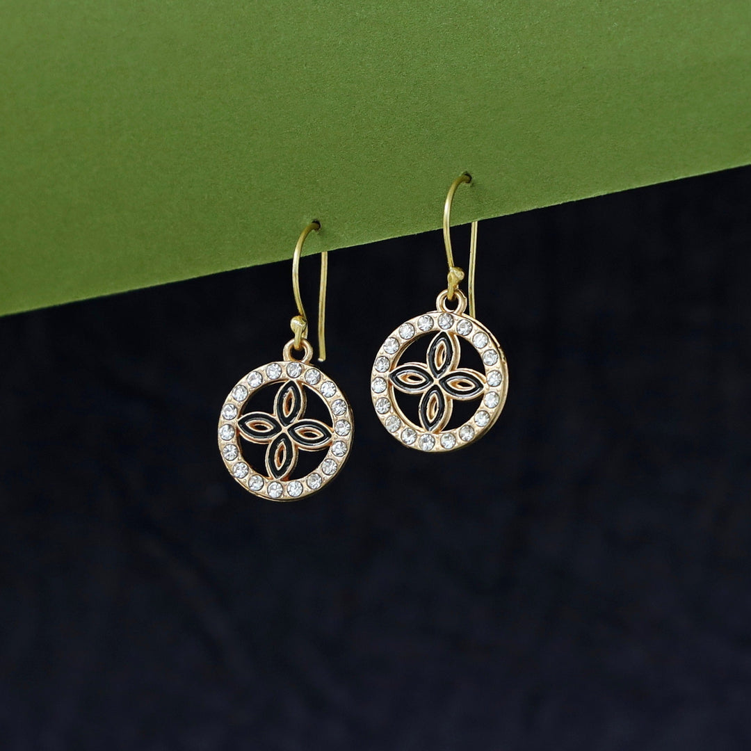 Tahari Golden Circle Flower Drop