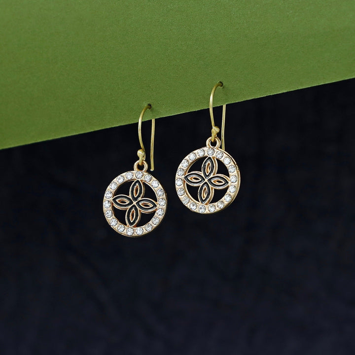 Tahari Golden Circle Flower Drop