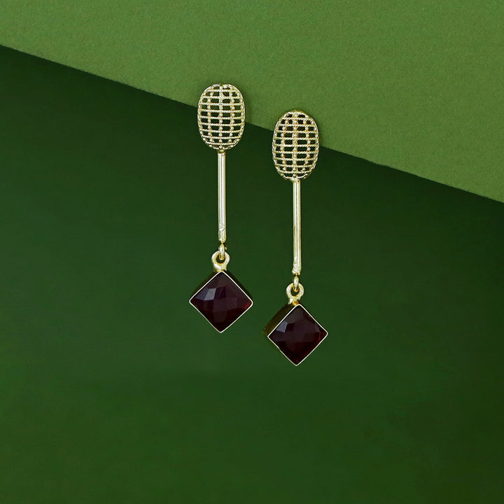 Bonnie Golden Stick Glossy Stone Earring