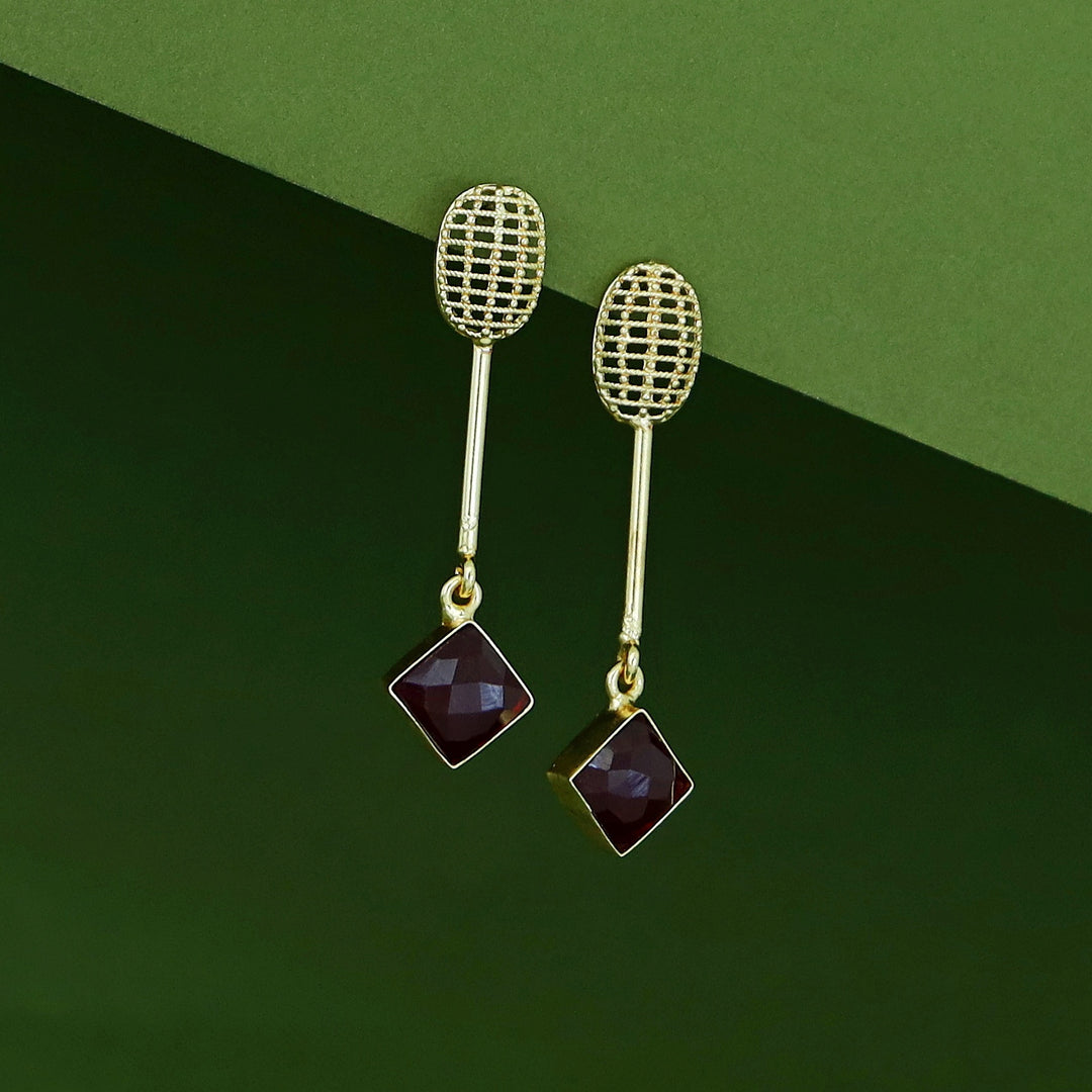 Bonnie Golden Stick Glossy Stone Earring