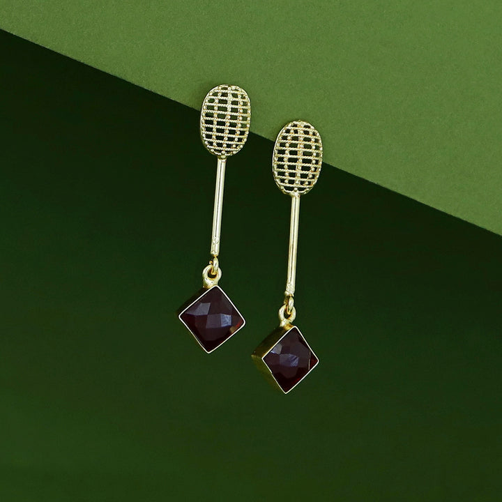 Bonnie Golden Stick Glossy Stone Earring