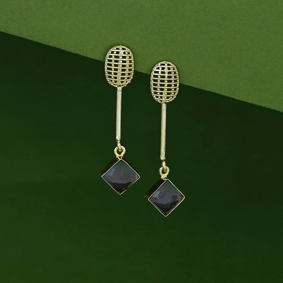 Bonnie Golden Stick Glossy Stone Earring