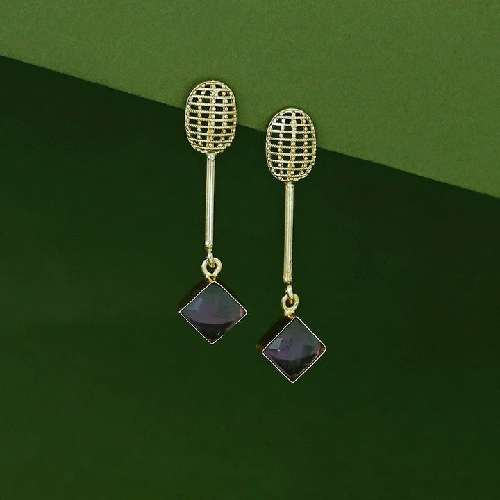 Bonnie Golden Stick Glossy Stone Earring