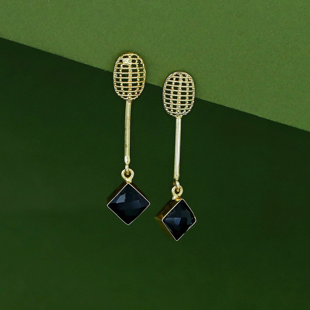 Bonnie Golden Stick Glossy Stone Earring