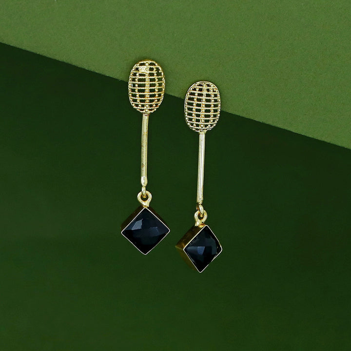 Bonnie Golden Stick Glossy Stone Earring