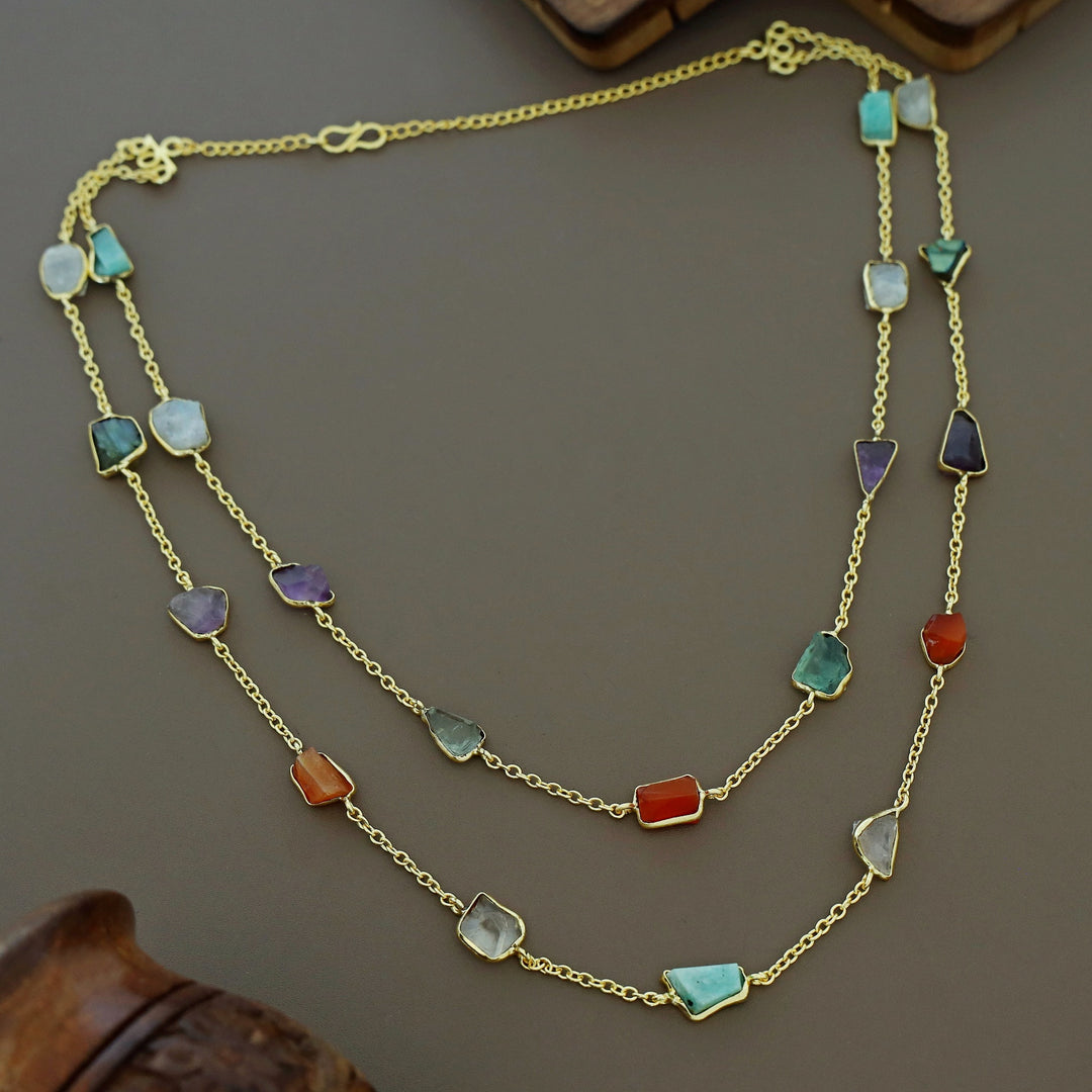 Mawar 2 Layer Raw Stone Neckpiece