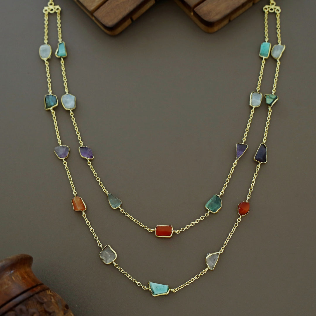 Mawar 2 Layer Raw Stone Neckpiece