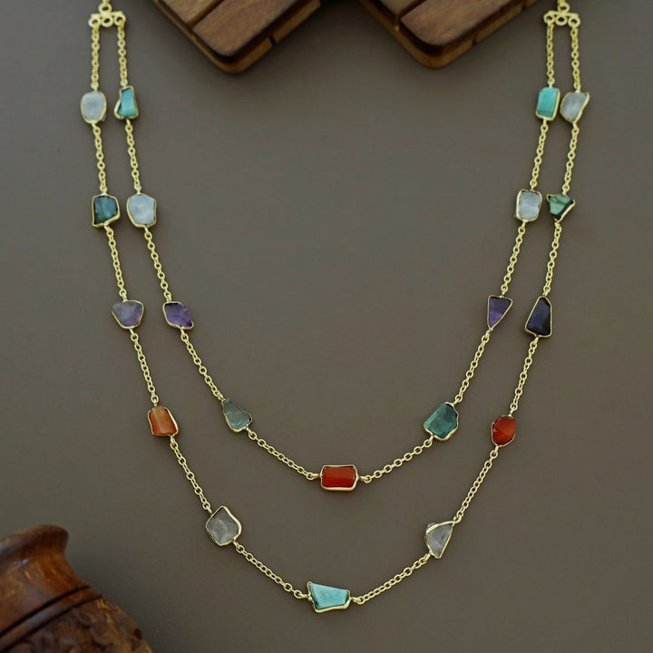 Mawar 2 Layer Raw Stone Neckpiece