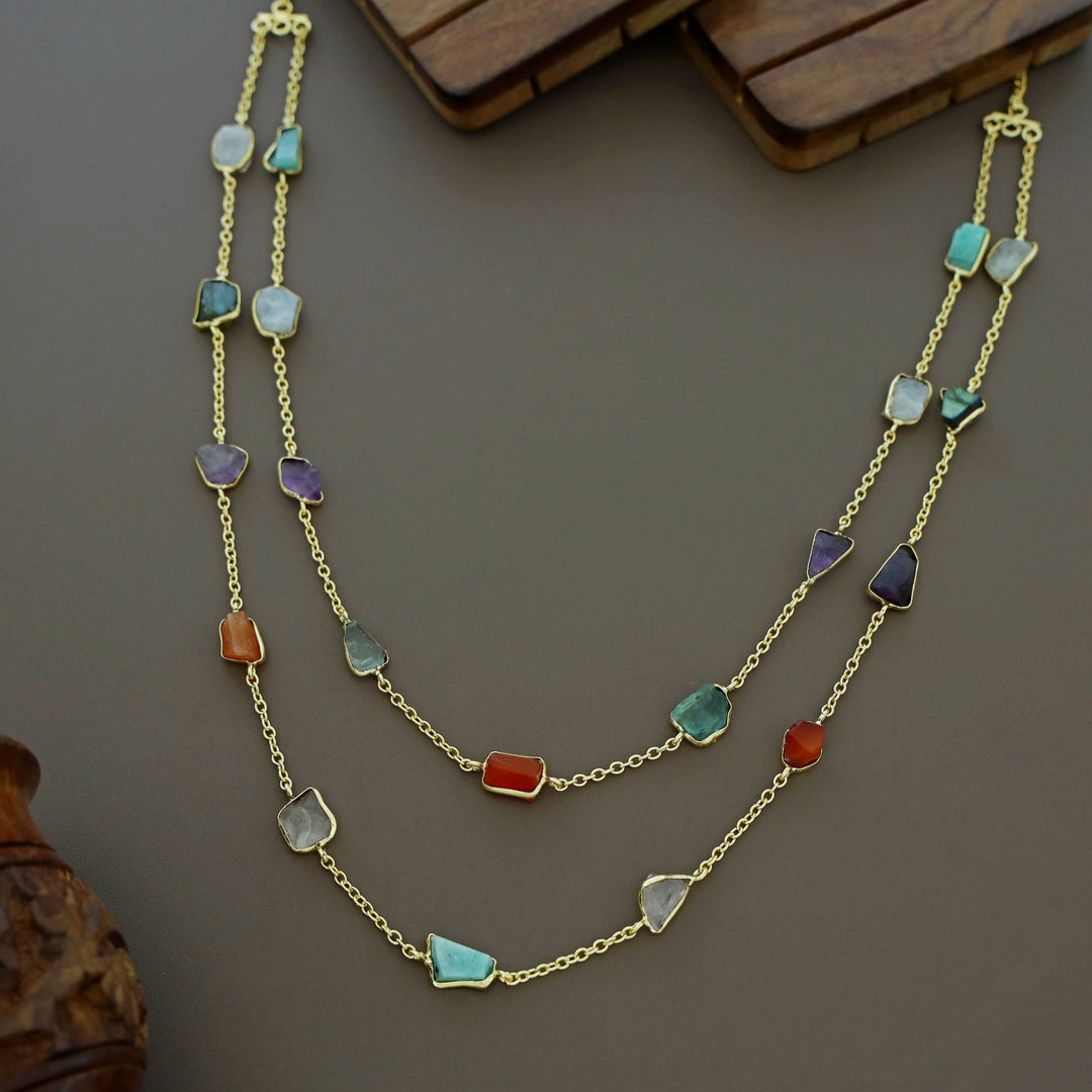 Mawar 2 Layer Raw Stone Neckpiece