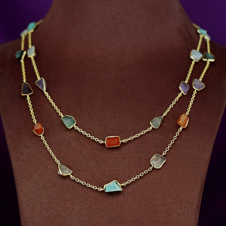 Mawar 2 Layer Raw Stone Neckpiece