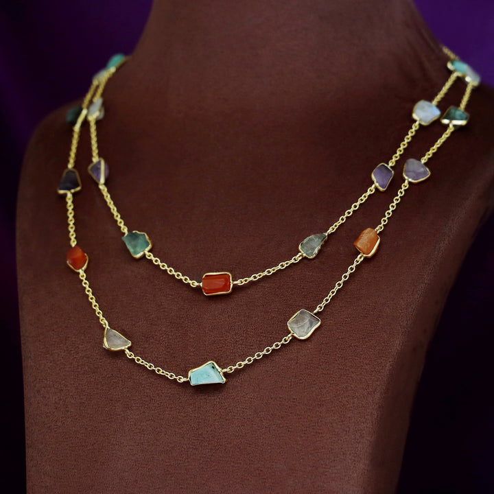 Mawar 2 Layer Raw Stone Neckpiece