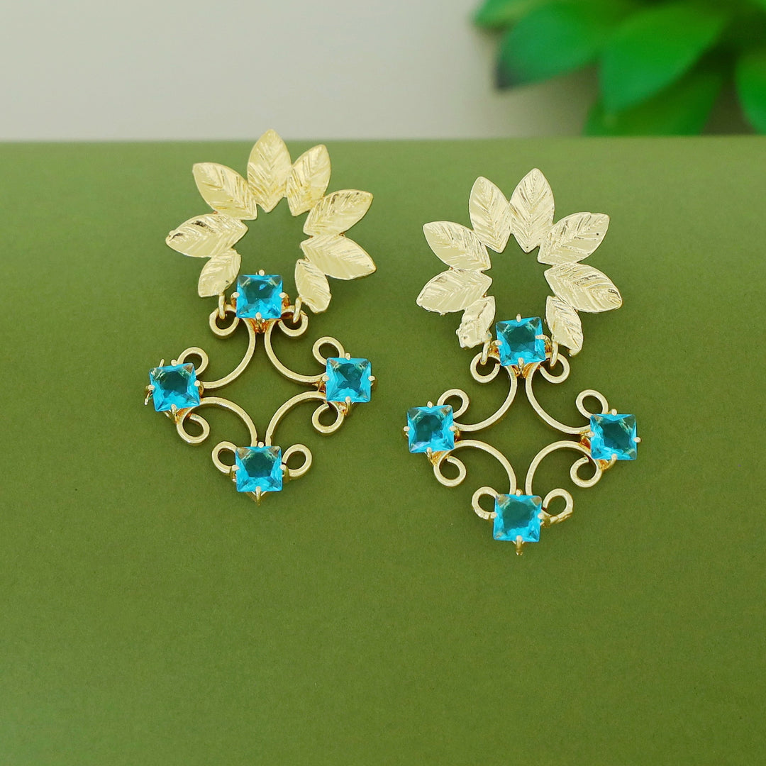 Aalika 8 Fold Leafy Tetra Glossy Earring