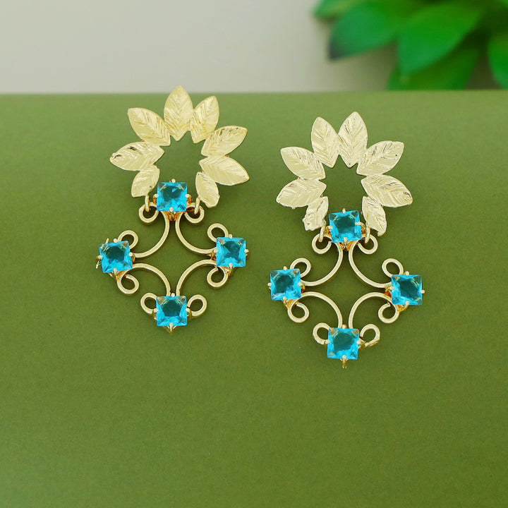 Aalika 8 Fold Leafy Tetra Glossy Earring