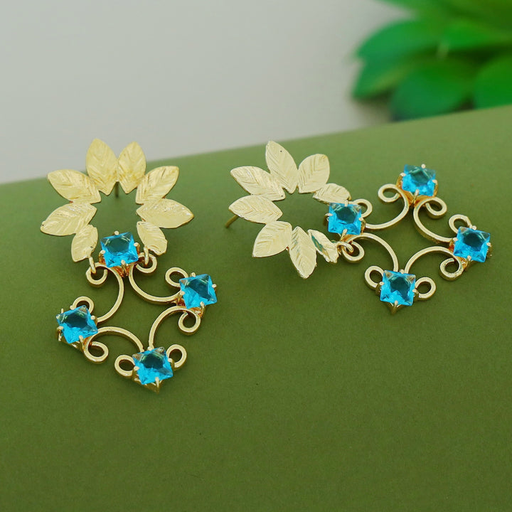 Aalika 8 Fold Leafy Tetra Glossy Earring