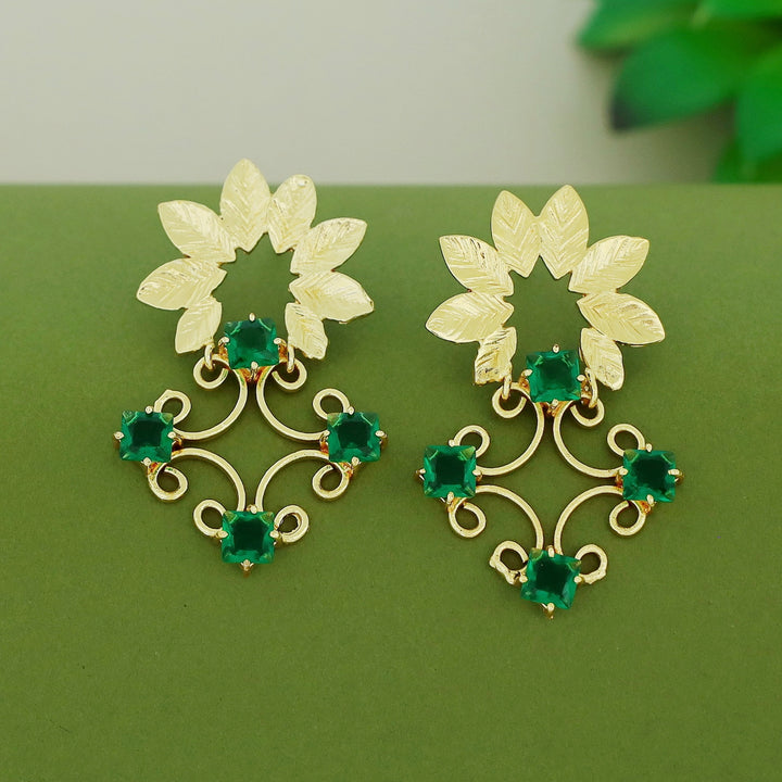 Aalika 8 Fold Leafy Tetra Glossy Earring