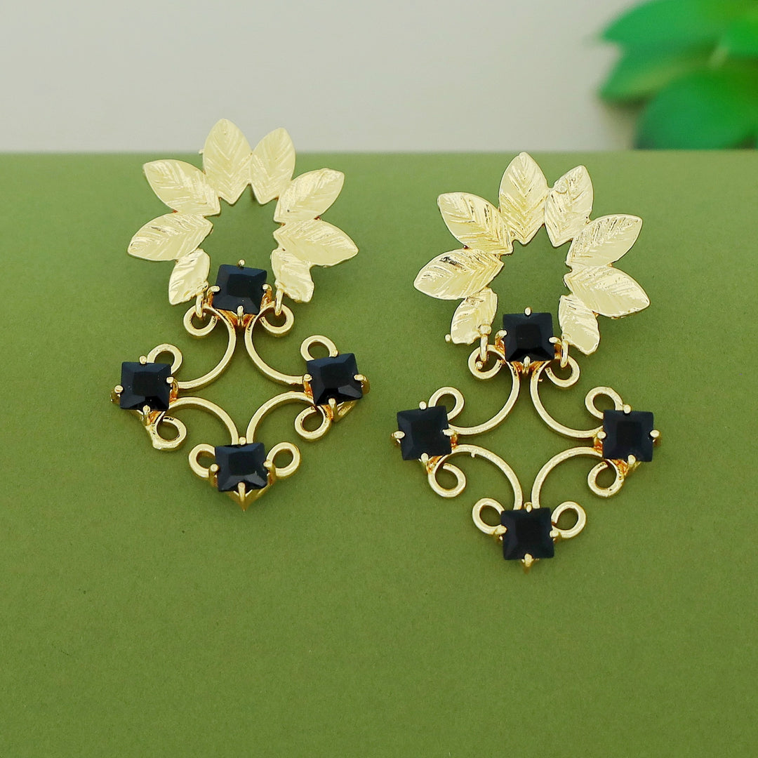 Aalika 8 Fold Leafy Tetra Glossy Earring