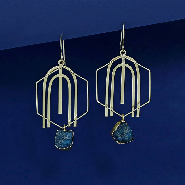 Golden Arch And Hexagon Raw Stone Drop