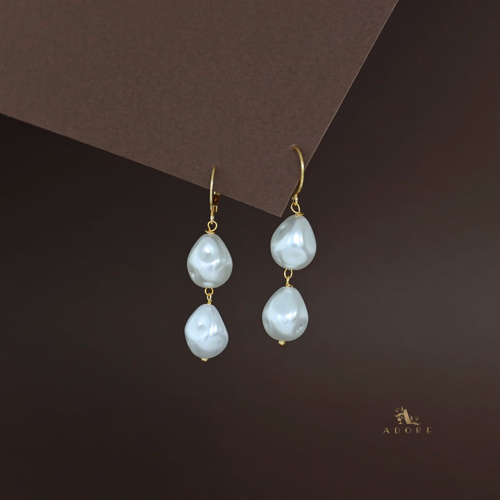 Golden Dual Baroque Earring