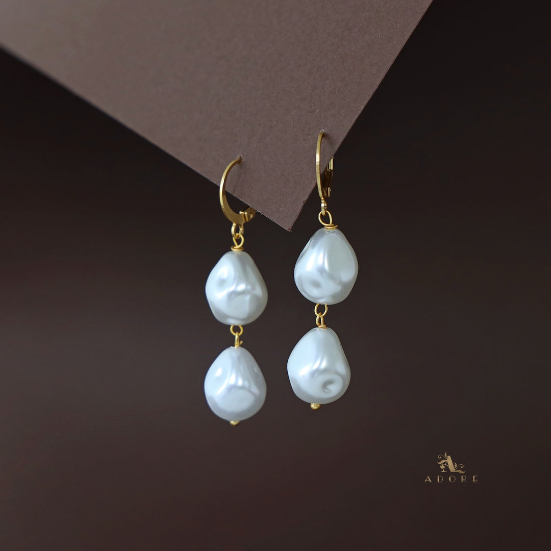 Golden Dual Baroque Earring