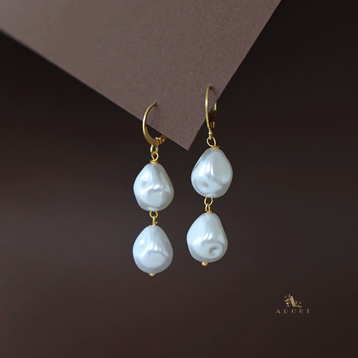 Golden Dual Baroque Earring