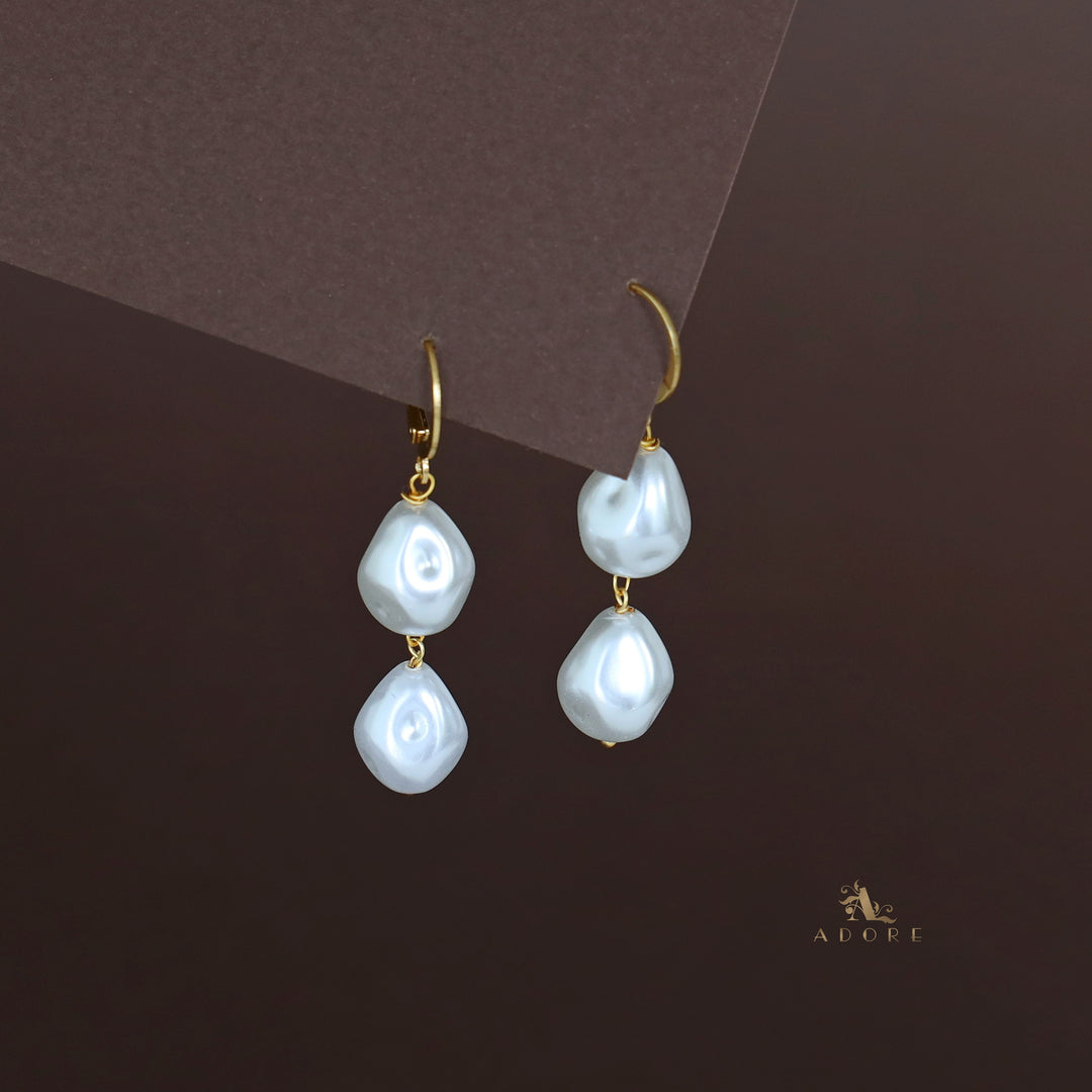 Golden Dual Baroque Earring