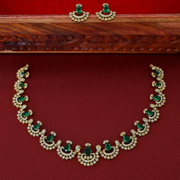 Dhanyasri AD Stone Neckpiece With Stud