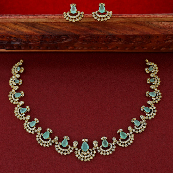 Dhanyasri AD Stone Neckpiece With Stud