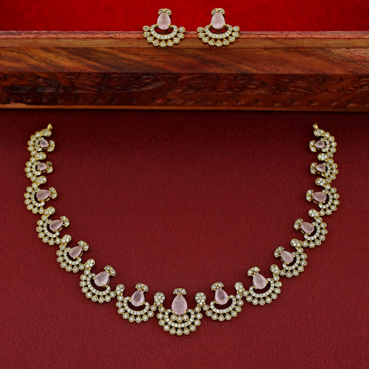 Dhanyasri AD Stone Neckpiece With Stud