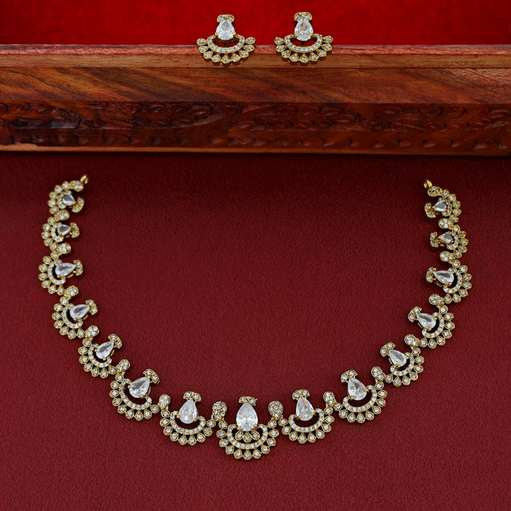 Dhanyasri AD Stone Neckpiece With Stud