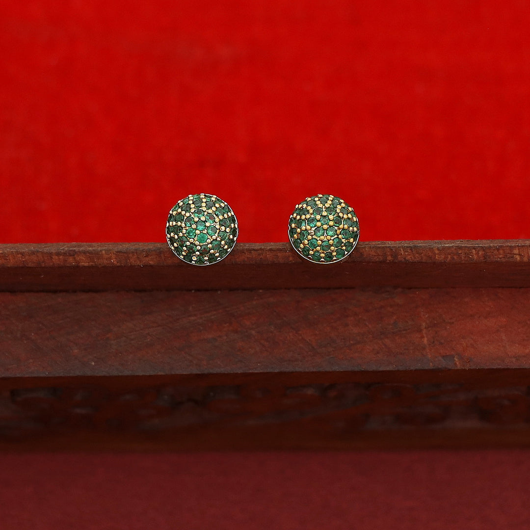 Dayanita Tri Flower AD Stone Circle Mangalsutra With Stud