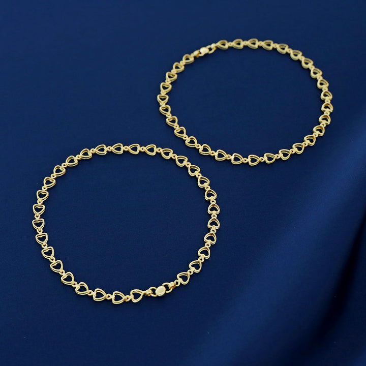 Kuhu Golden Heart Chain Anklet