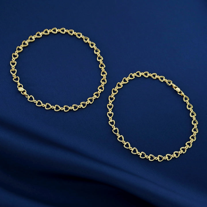 Kuhu Golden Heart Chain Anklet