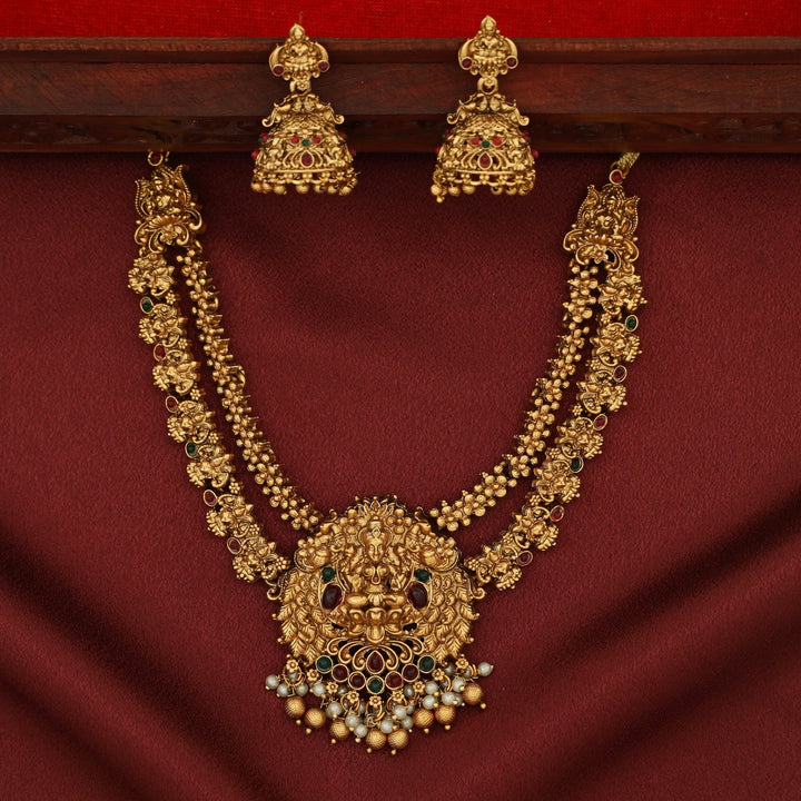 Pranami Devi 2 Layer Neckpiece With Earring
