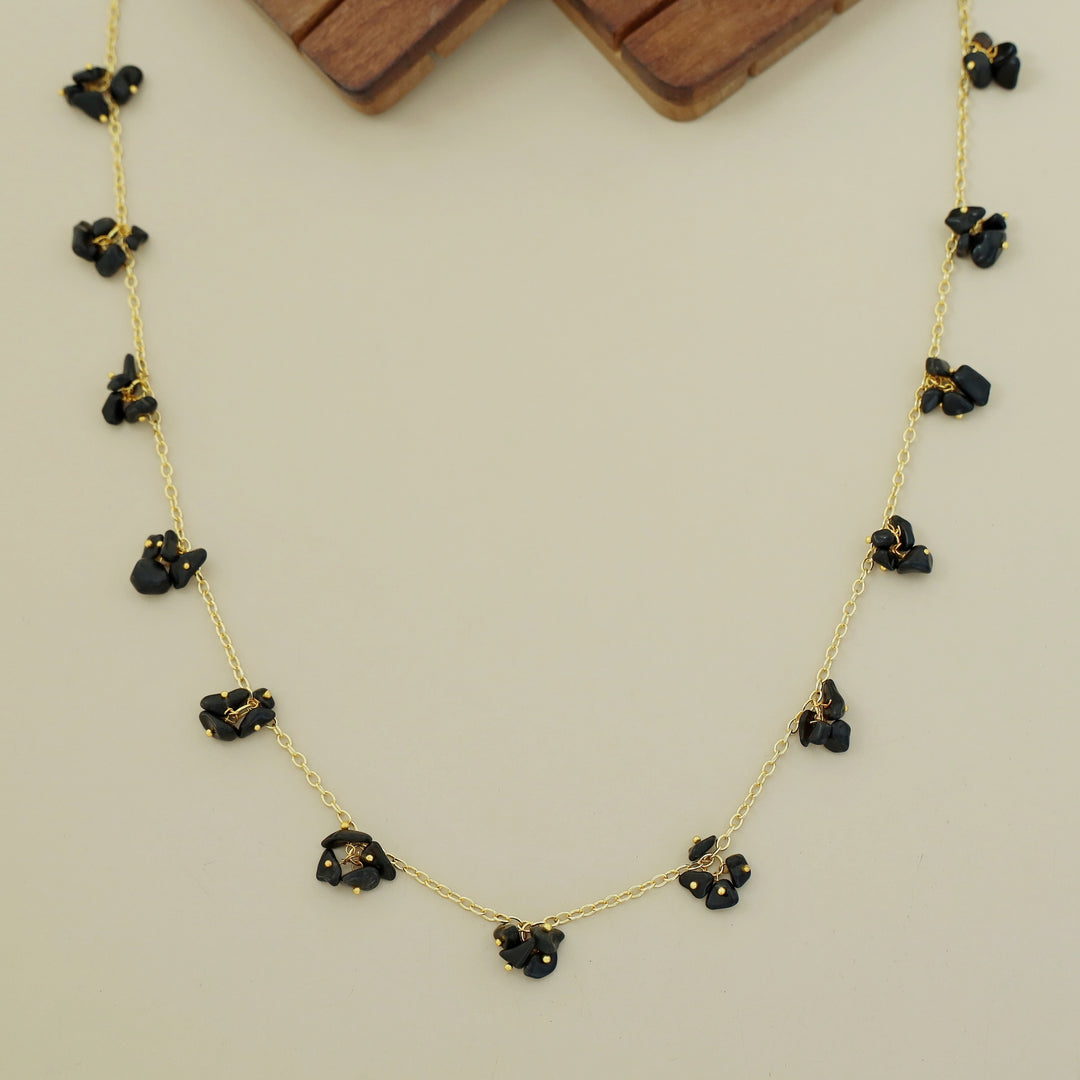 Zoey Golden Raw Stone Neckpiece