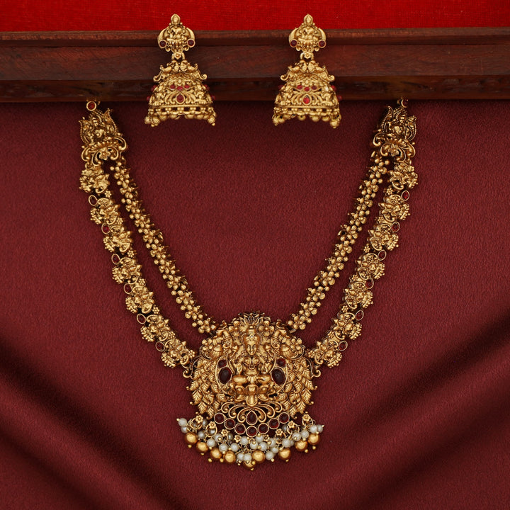 Pranami Devi 2 Layer Neckpiece With Earring