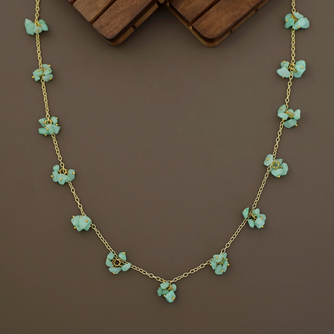 Zoey Golden Raw Stone Neckpiece