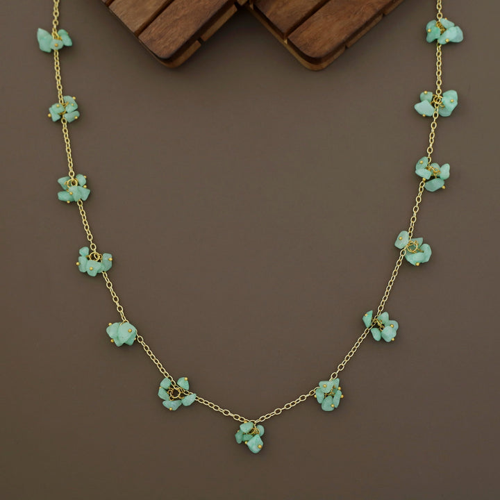 Zoey Golden Raw Stone Neckpiece