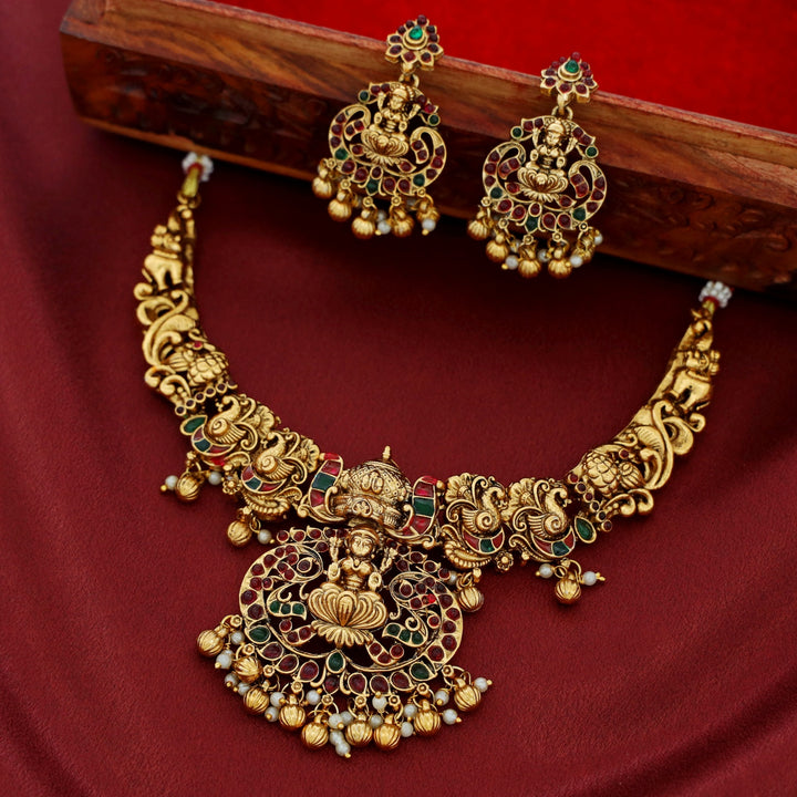 Lakshita Meenakari Devi Neckpiece With Earring