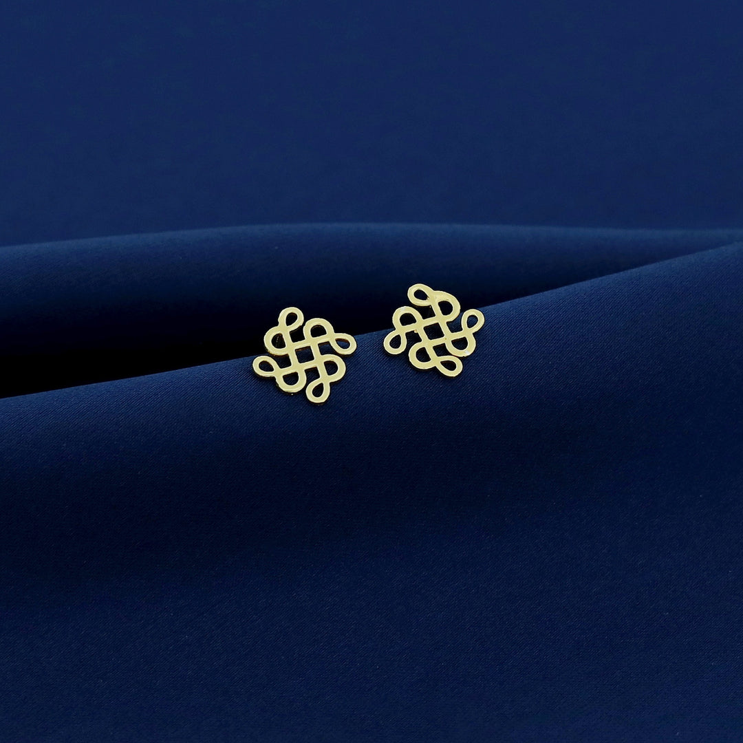 Amana Golden Infinity Knot Stud