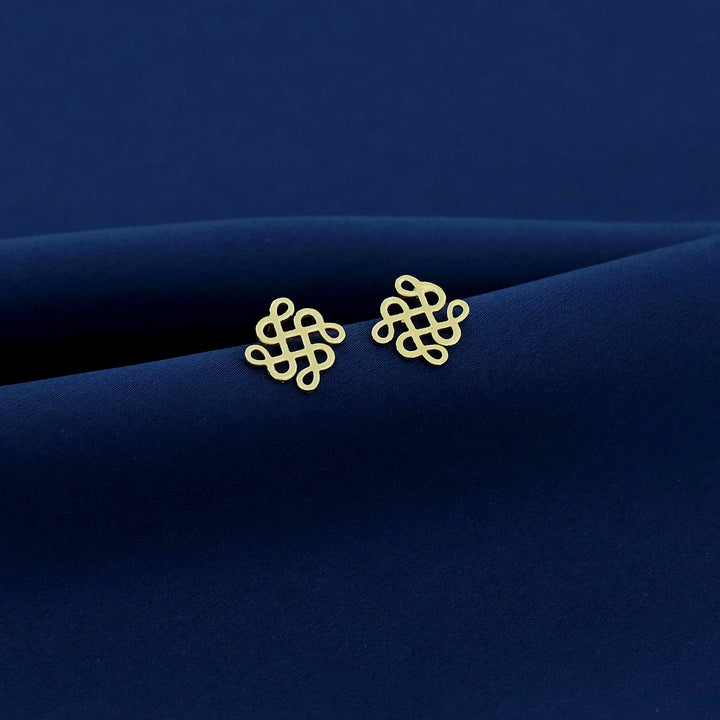 Amana Golden Infinity Knot Stud