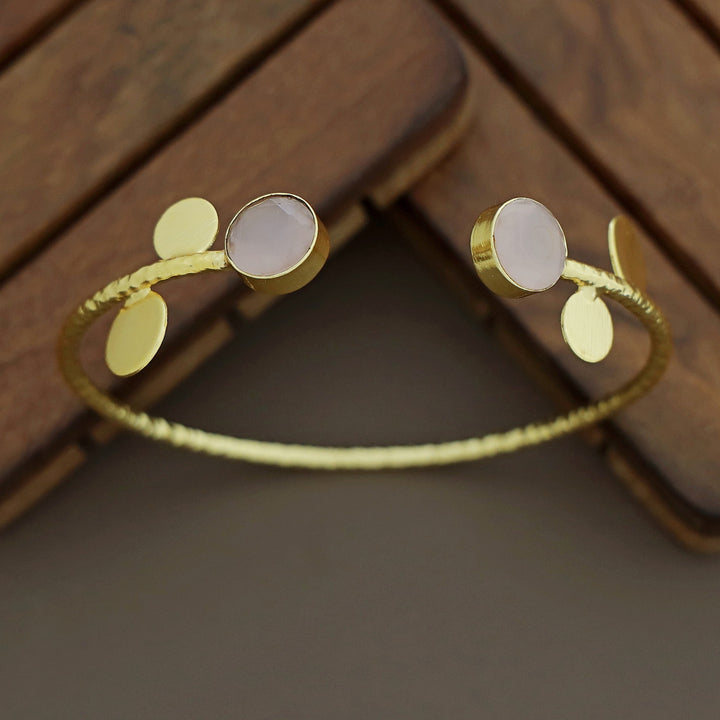 Hamsini Golden Glossy Stone Bangle