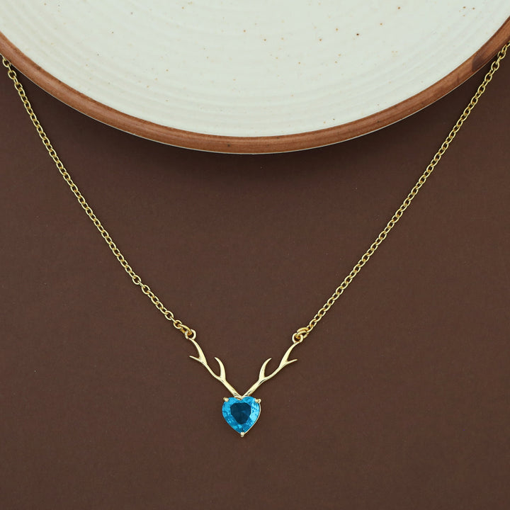 Ekansha Glossy Heart Deer Horn Neckpiece