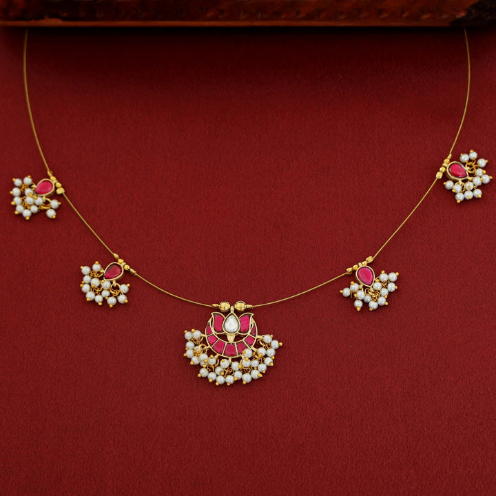 Arushi Lotus Pearl String Neckpiece