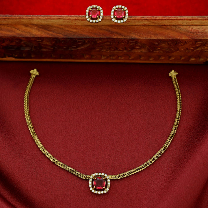 Laasya Curvy Square Choker With Stud