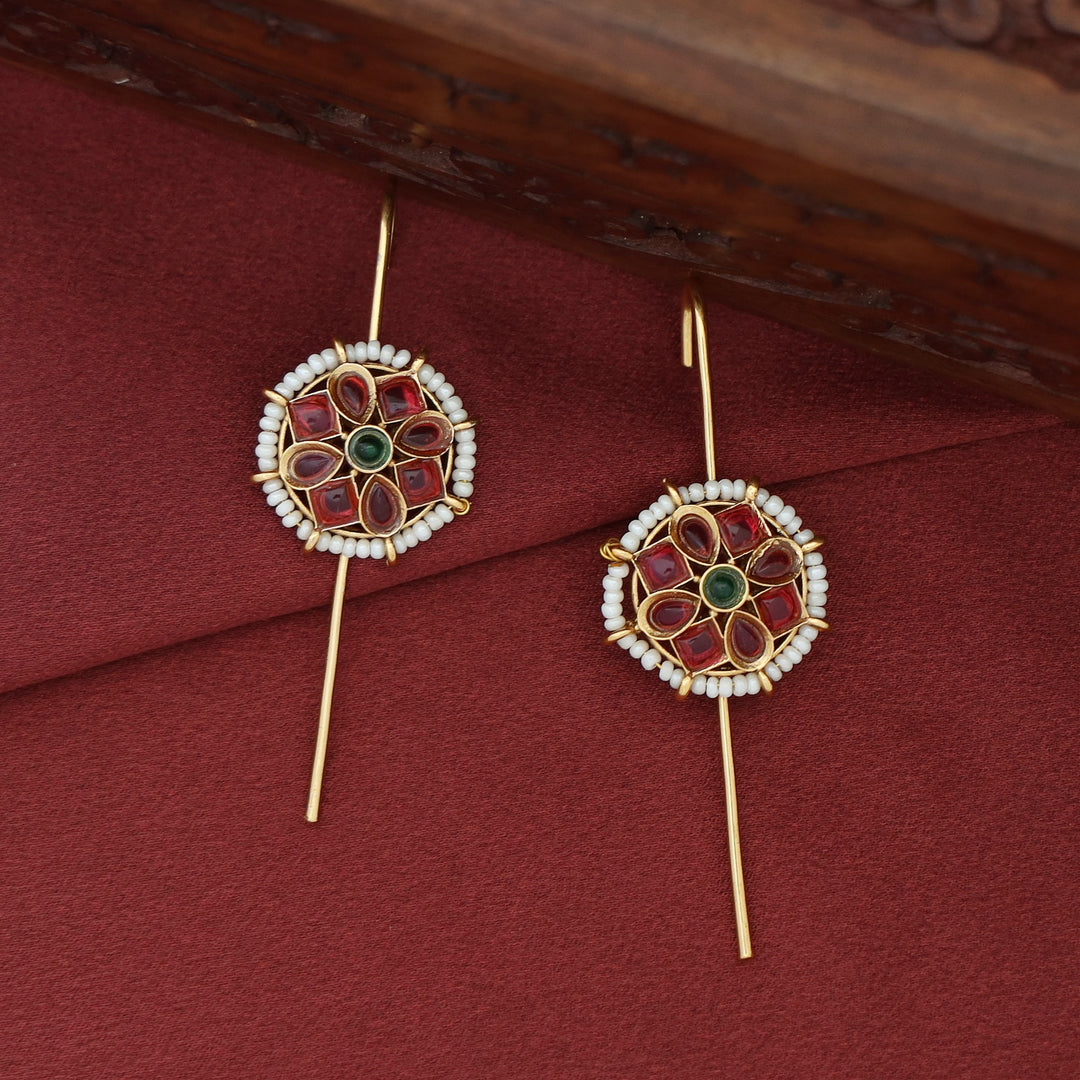 Devamati Circle Flower Pearl Ear-Cuff (Set Of 2)