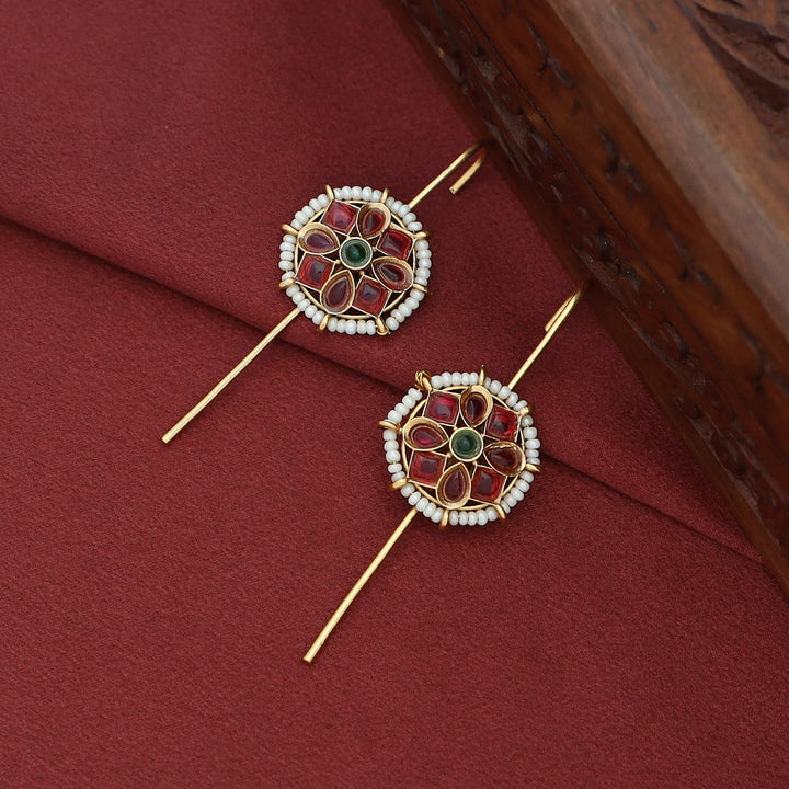 Devamati Circle Flower Pearl Ear-Cuff (Set Of 2)